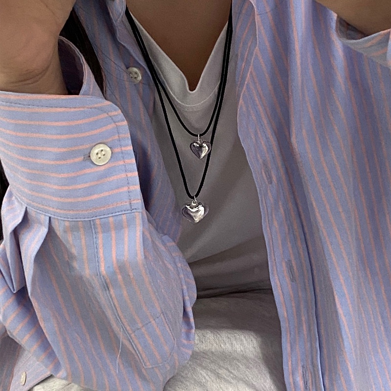 Vòng cổ Mặt Trái Tim Màu Vàng Kim Điều Chỉnh Được Thời Trang Hàn Quốc Mới Nhất 2023