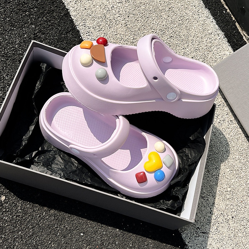 Dép Đế Dày Đục Lỗ Chống Trượt Dễ Thương Thời Trang Mùa Hè