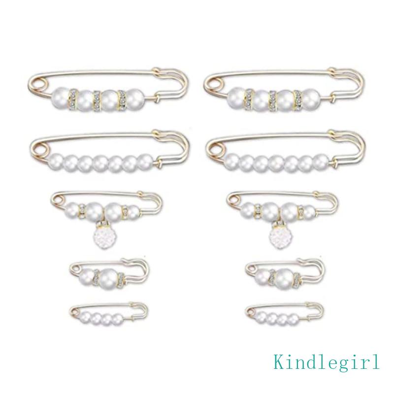 Set 10 Ghim Cài Quần Áo / Váy / Thắt Lưng Đính Ngọc Trai Nhân Tạo