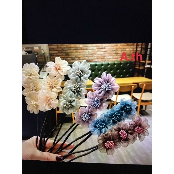 Thanh dây búi tóc hình hoa phong cách hàn quốc