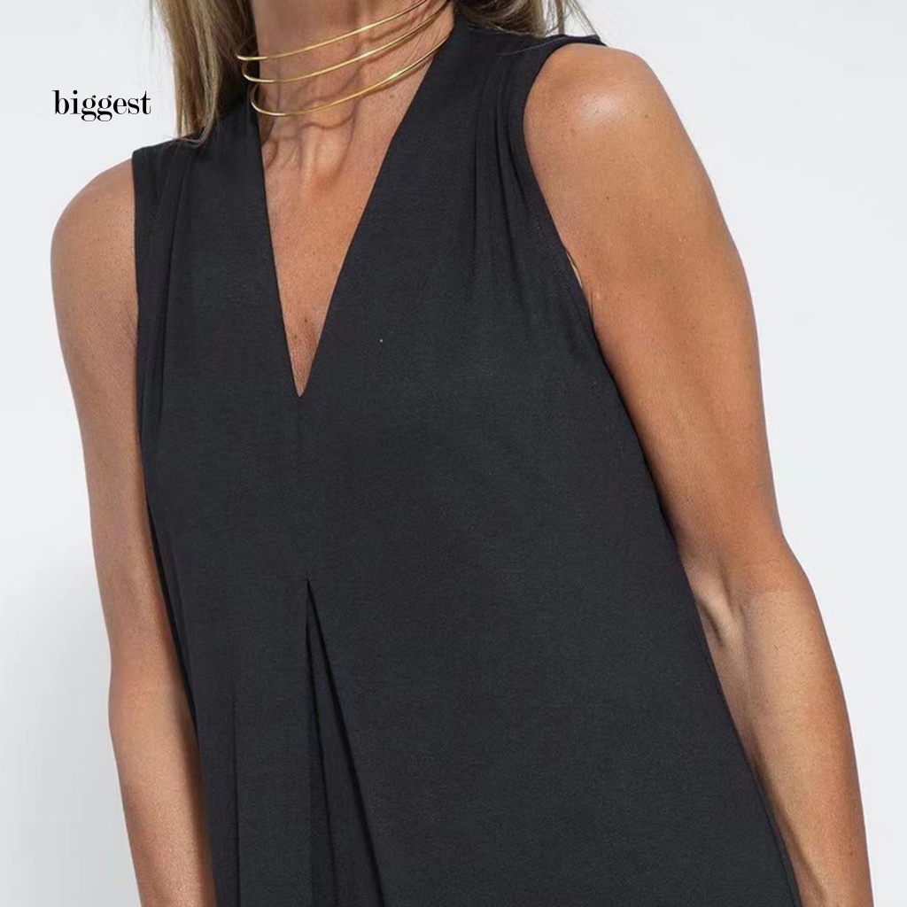 Đầm Sát Nách Cổ Chữ V Thời Trang Cho Nữ