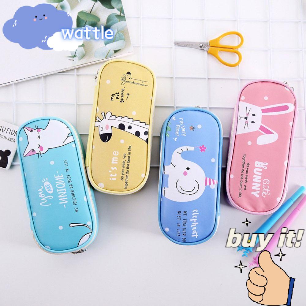 Túi Đựng Bút Bằng PU Sức Chứa Lớn Họa Tiết Hoạt Hình Sáng Tạo