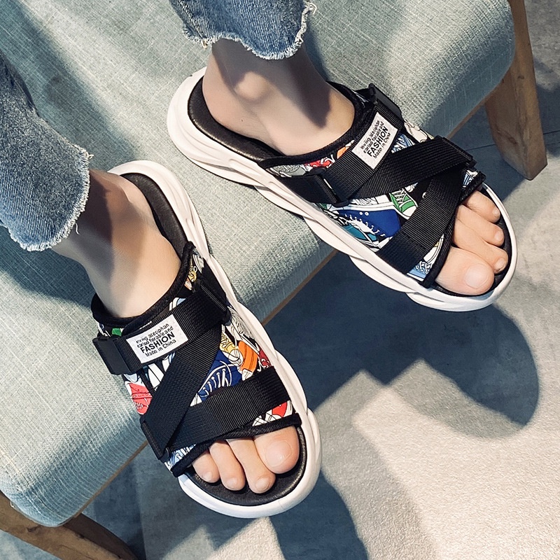 SHANMUSENLIN☘Dép Sandal Chống Trượt Phong Cách Hàn Quốc Cho Cặp Đôi