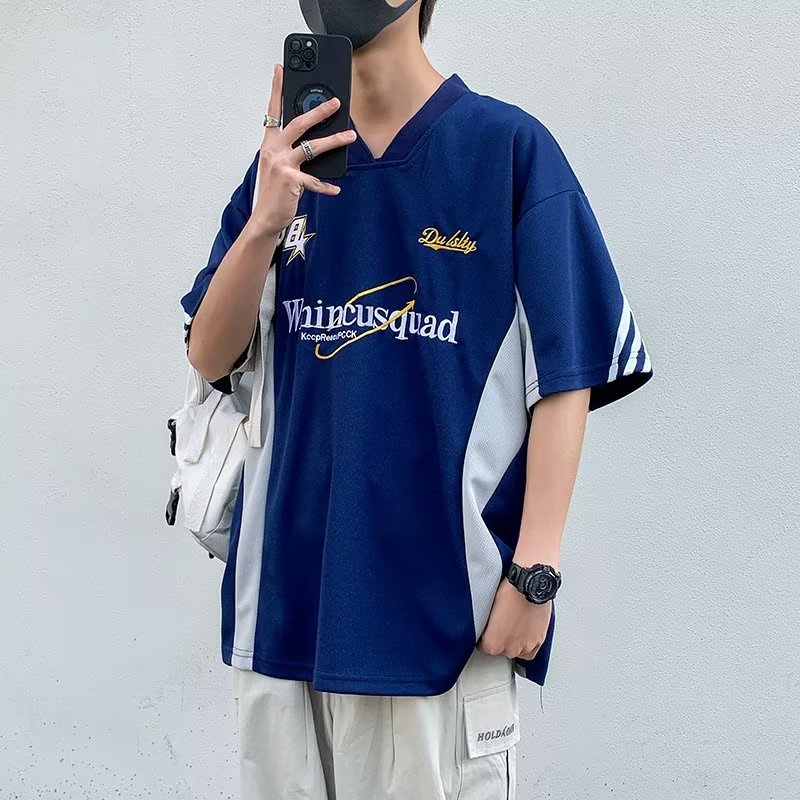 Áo Thun Tay Ngắn Cổ Chữ V Thêu Họa Tiết Phong Cách Mỹ Thời Trang Mùa Hè 2023