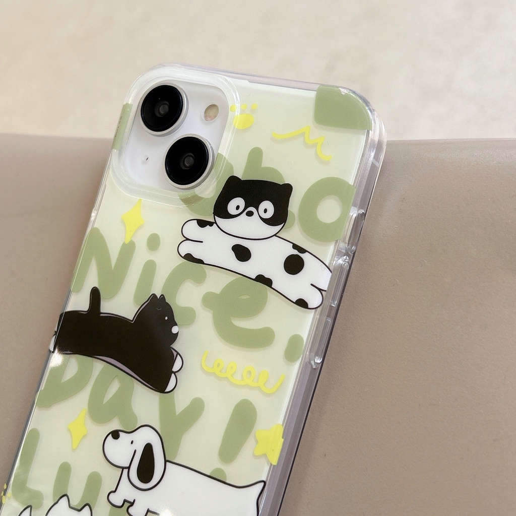 Ốp Điện Thoại IMD Hai Mặt Chống Sốc Hình Chú Cún Dễ Thương Cho IPhone 14 13 12 11 Pro Max