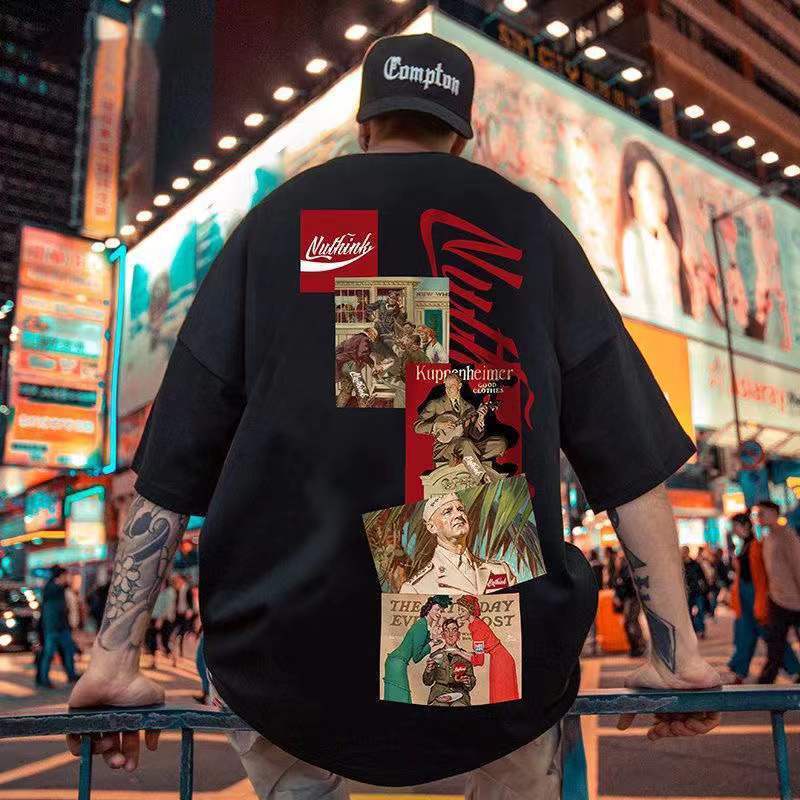 Áo Thun Tay Ngắn Dáng Rộng Phong Cách Hip Hop Thời Trang Âu Mỹ Cho Nam Giới