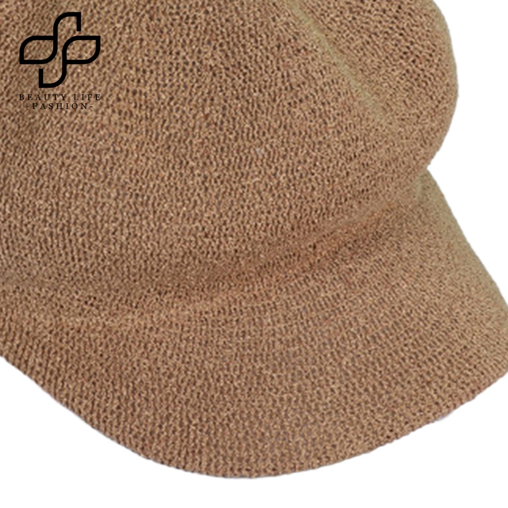 Nón Beret Dệt Kim Vành Tròn Màu Sắc Trơn Phong Cách Hàn Quốc Thời Trang Xuân Thu Cho Nữ