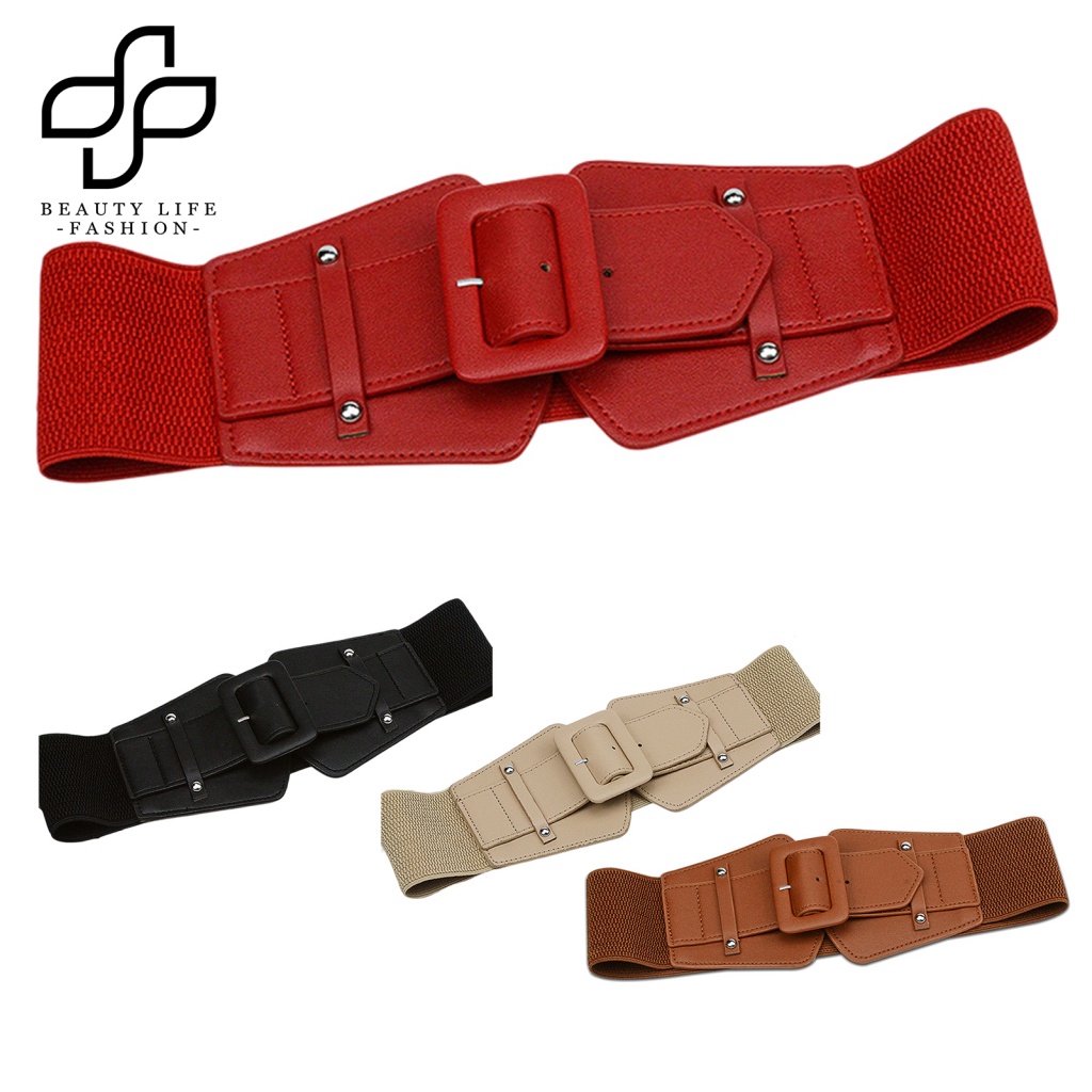 Thắt Lưng Giả Da Bản Rộng Co Giãn Chống Trượt Có Thể Điều Chỉnh Thoải Mái