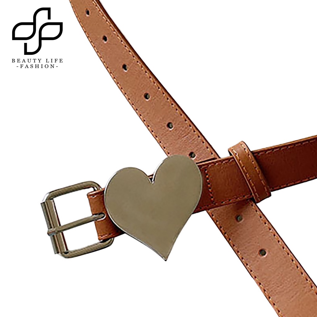 Thắt Lưng Da Giả Khóa Trái Tim Thoải Mái Chống Vỡ Dễ Điều Chỉnh Thời Trang Cho Nữ