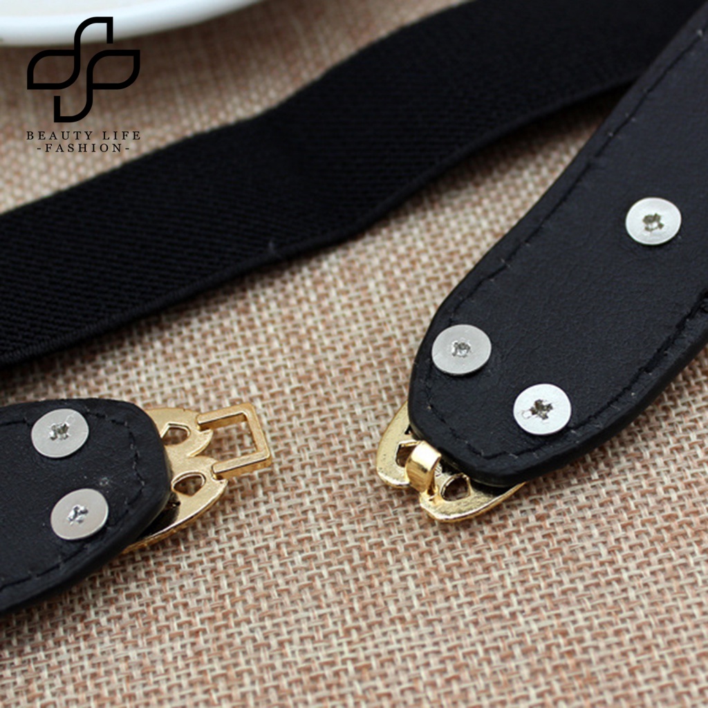 Thắt Lưng Giả Da Co Giãn Màu Tương Phản Tùy Chỉnh Thoải Mái Thời Trang Cho Nữ