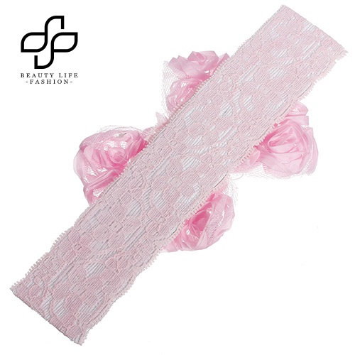 Băng Đô Ren Đính Hoa Hồng Và Ngọc Trai Nhân Tạo Thời Trang Cho Bé Gái