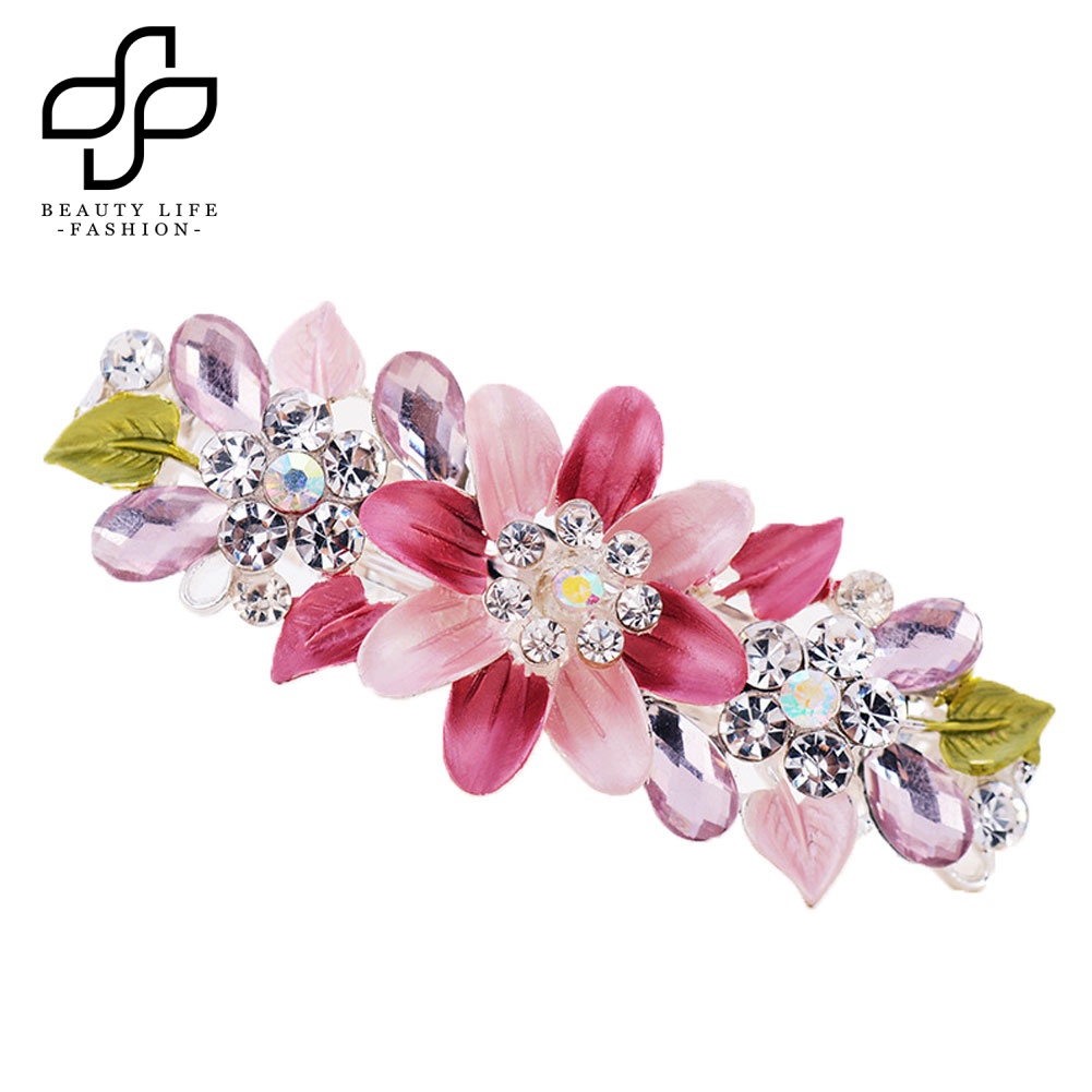 Kẹp Tóc Hình Hoa Đính Đá Lấp Lánh Thời Trang Cho Nữ