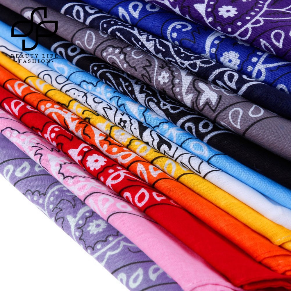 Set 12 Khăn Trùm Đầu Bandana Thể Thao Hình Vuông In Họa Tiết Hoa Cho Unisex