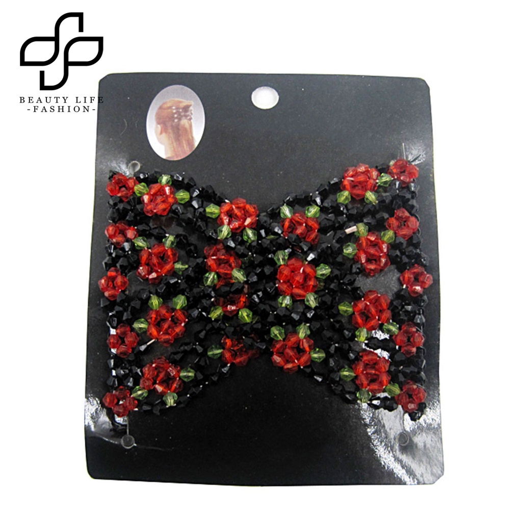 Lược Cài Tóc Nhiều Móng Vuốt Đính Hạt Hình Hoa Bằng Sắt Thanh Lịch Cho Nữ Mặc Hàng Ngày