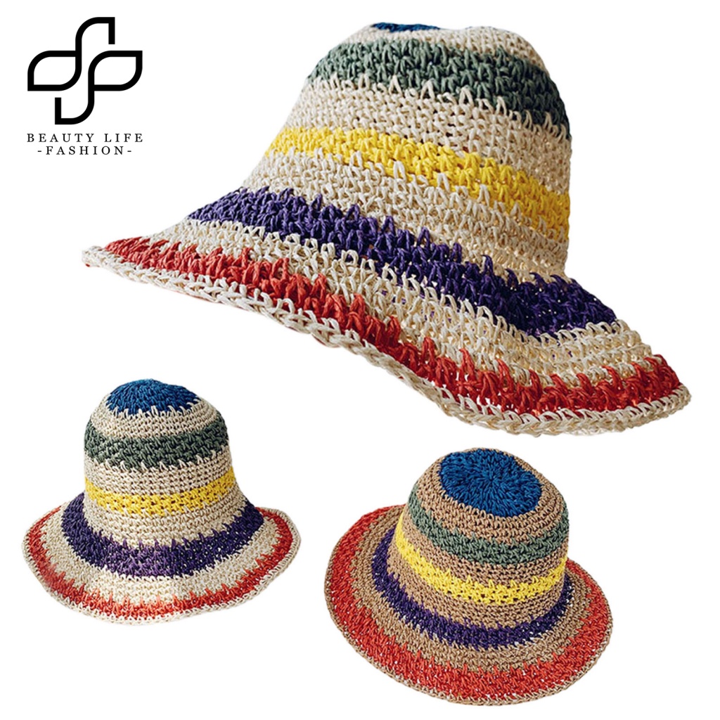 Nón Tai Bèo Chống Nắng Thoáng Khí Một Kích Cỡ Vừa Vặn Màu Cầu Vồng Thời Trang Cho Nữ