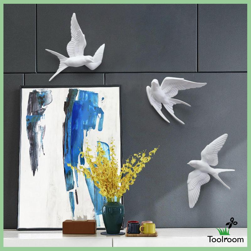 Phụ Kiện Trang Trí Tường Phòng Khách Hình Chim Én Bằng Nhựa Resin Phong Cách Bắc Âu