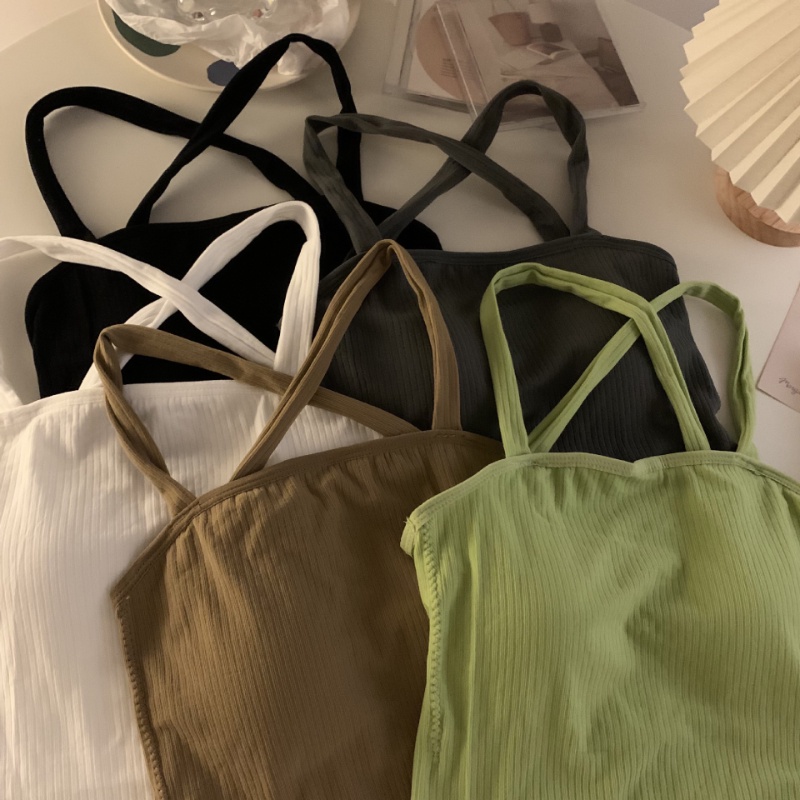 Áo Croptop Hai Dây Có Mút Nâng Ngực Thời Trang Quyến Rũ Cho Nữ