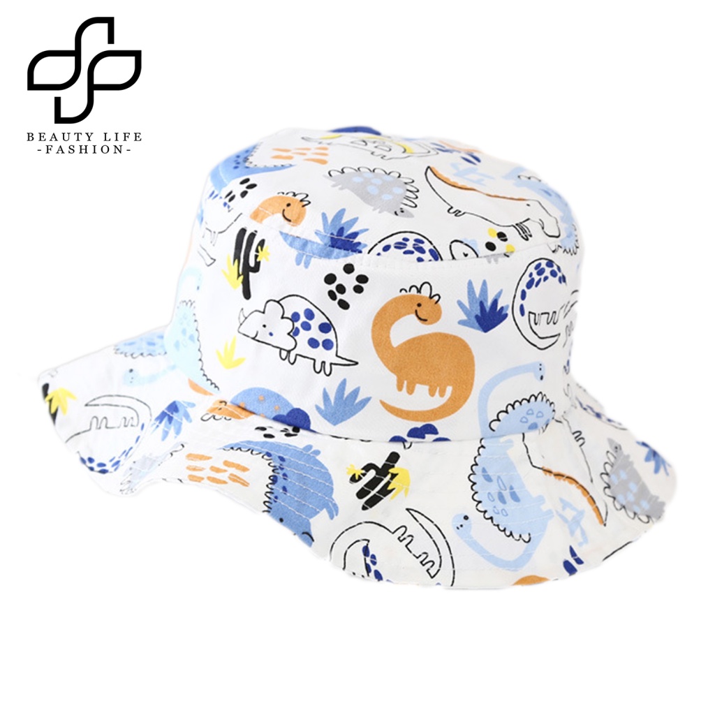 Nón Tai Bèo Chống Nắng Thoáng Khí In Họa Tiết Khủng Long Hoạt Hình Cho Bé