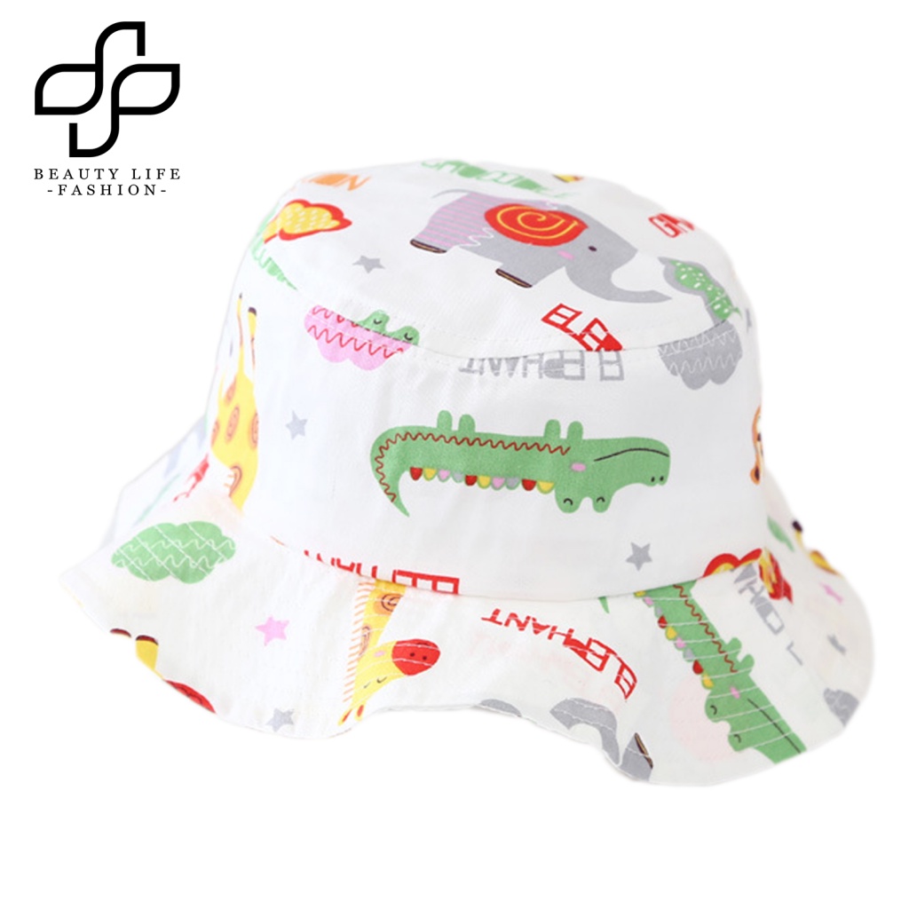 Nón Tai Bèo Chống Nắng Thoáng Khí In Họa Tiết Khủng Long Hoạt Hình Cho Bé