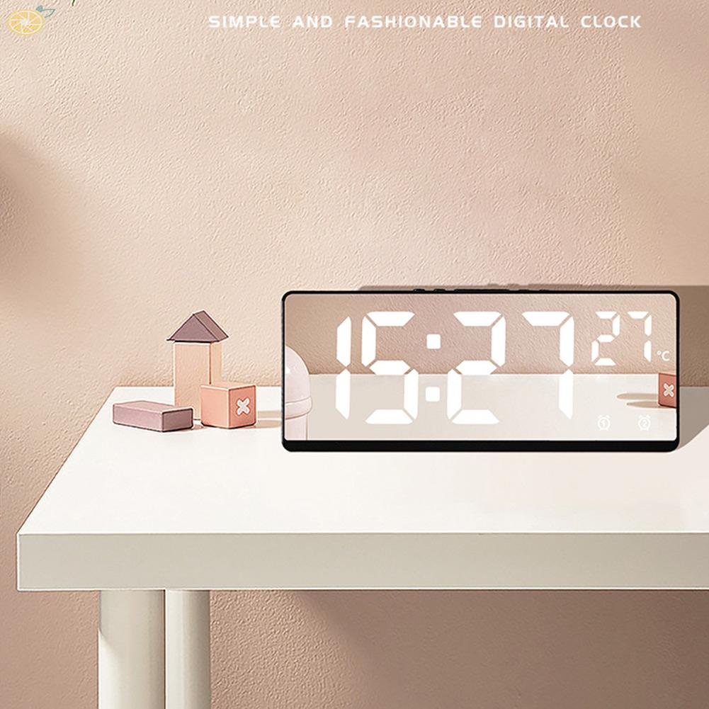 【VARSTR】Digital Clock LED Display Desk Table Temperature Alarm Time Modern Home Decor