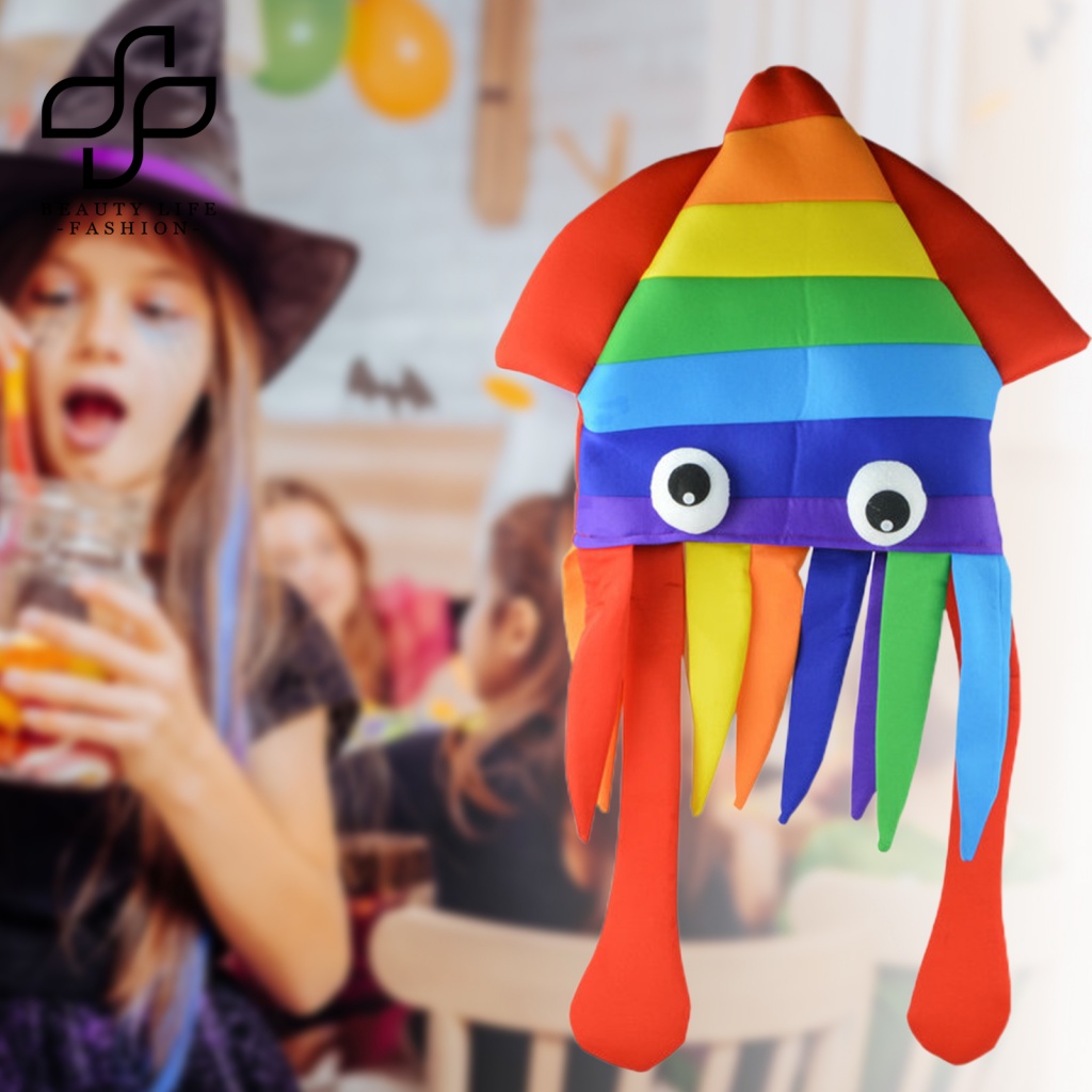 Mũ Đội Hóa Trang Halloween Hình Bạch Tuộc Nhiều Màu Dễ Thương