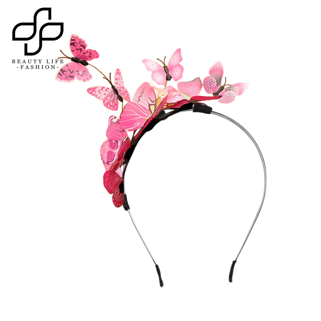 Băng Đô Cài Tóc Bằng Nhựa Hình Bướm Ba Chiều Sáng Tạo