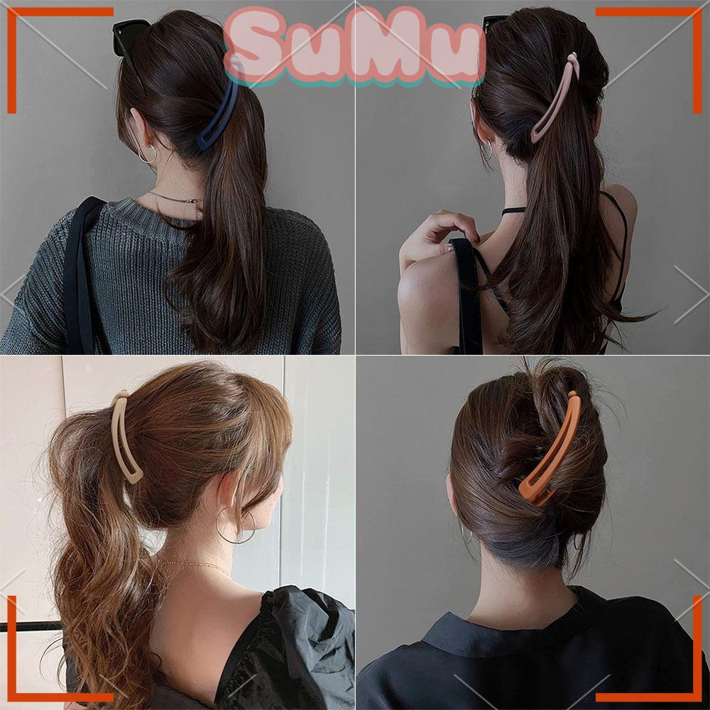 Kẹp Tóc Đuôi Ngựa Nhám Hình Quả Chuối Thời Trang Cho Nữ