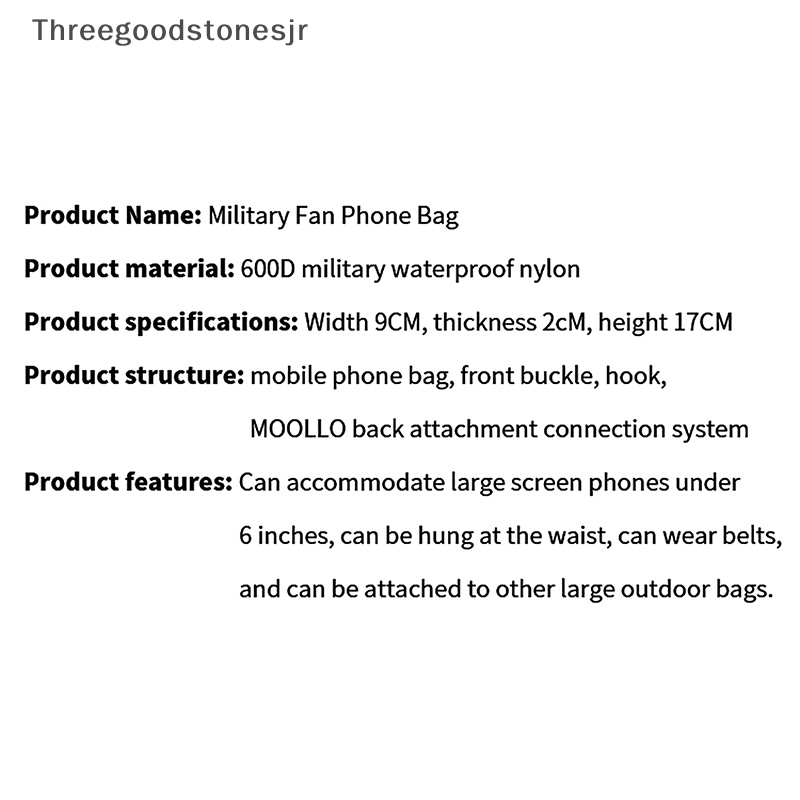Túi Đựng Điện Thoại Di Động Đeo Thắt Lưng Kiểu Quân Đội Dùng Ngoài Trời JR