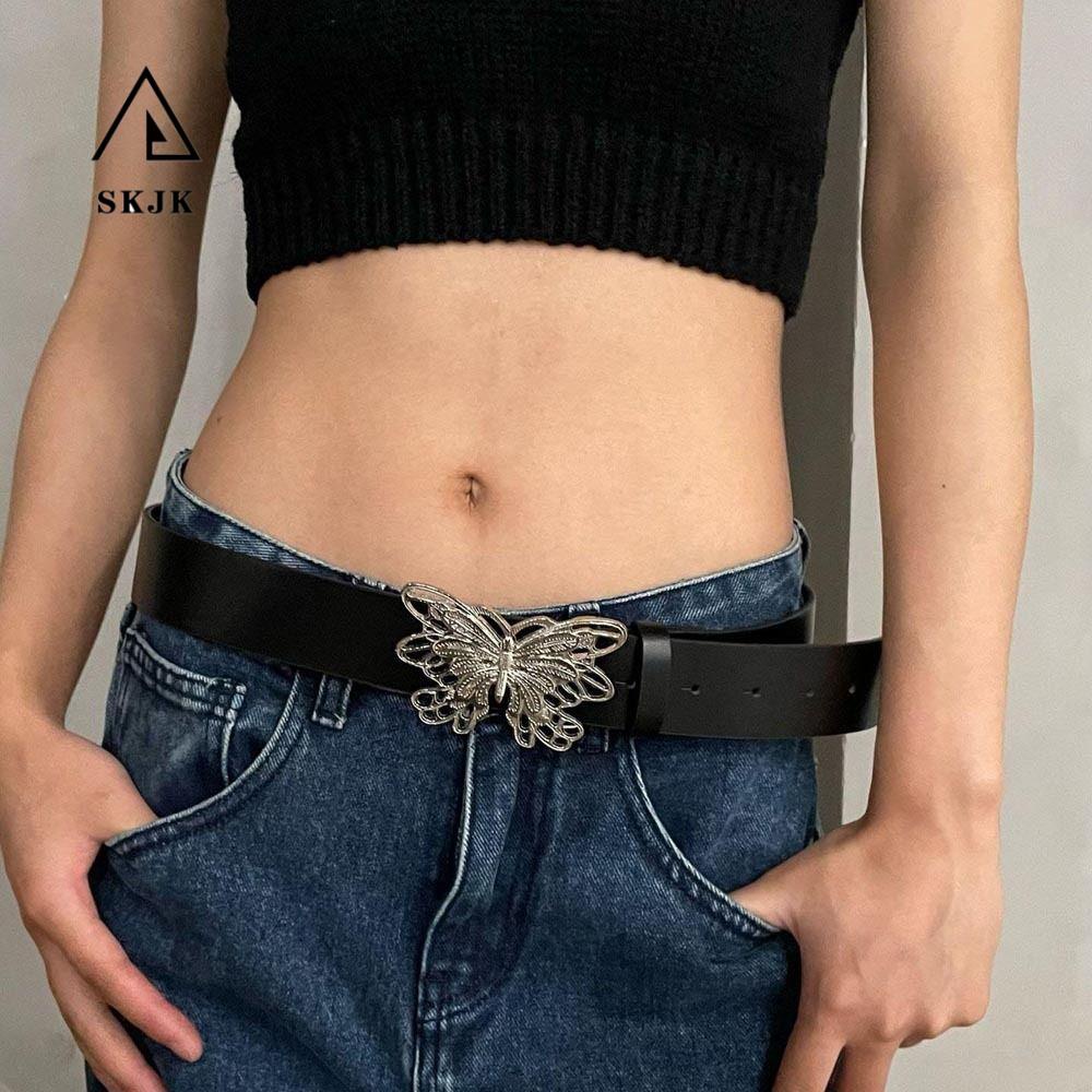 Thắt Lưng Da PU Y2k Khóa Kim Loại Thời Trang Cho Nam Nữ