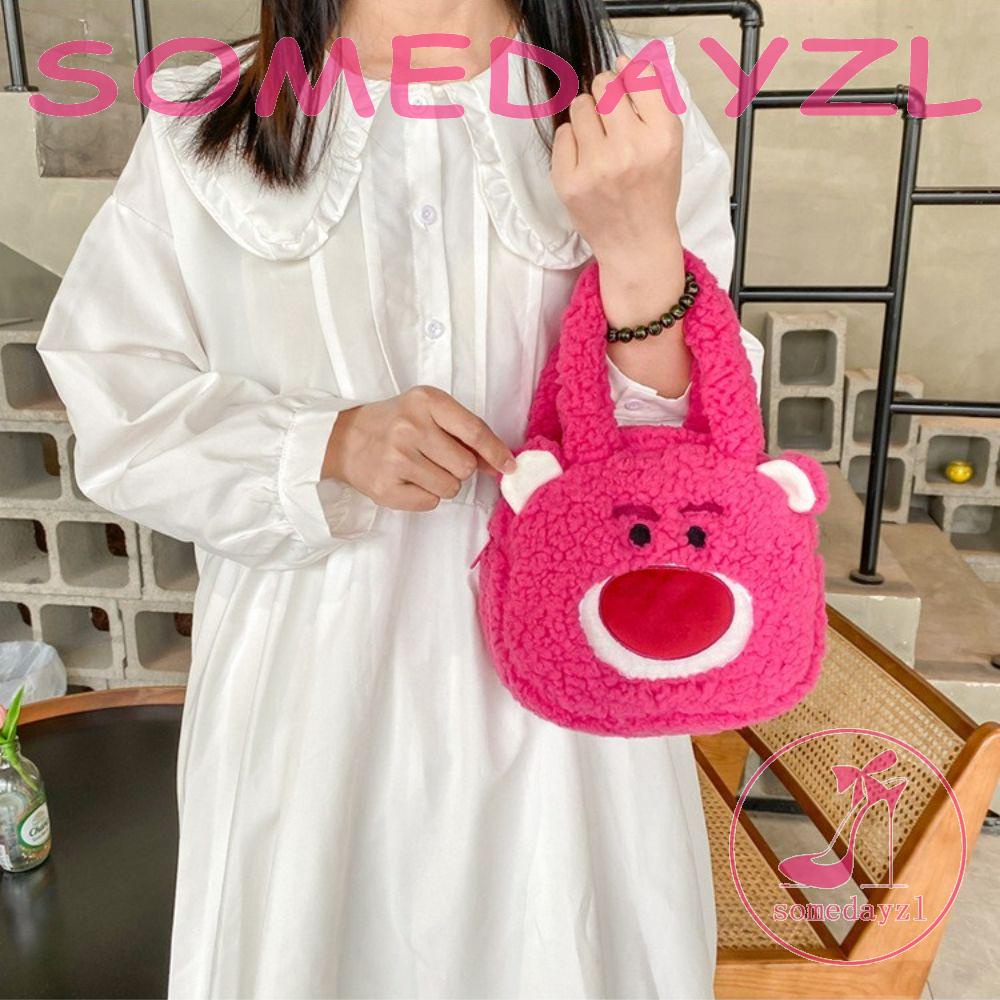 Túi Đeo Vai Bằng Nhung Lông Cừu Sức Chứa Lớn Có Khóa Kéo