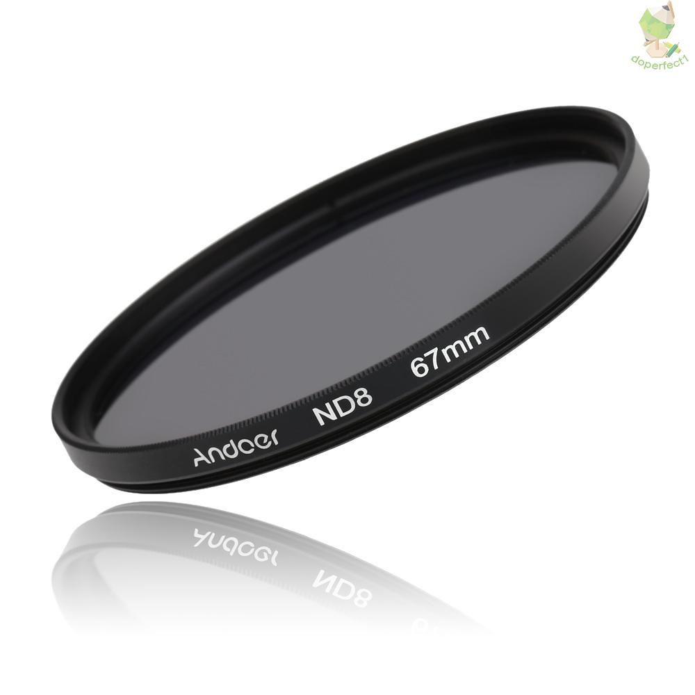 Andoer 67mm UV+CPL+FLD+ND(ND2 ND4 ND8) Photography Filter Kit Set Ultraviolet Circular-Polarizing Fluorescent Neutral De   Came-6.5