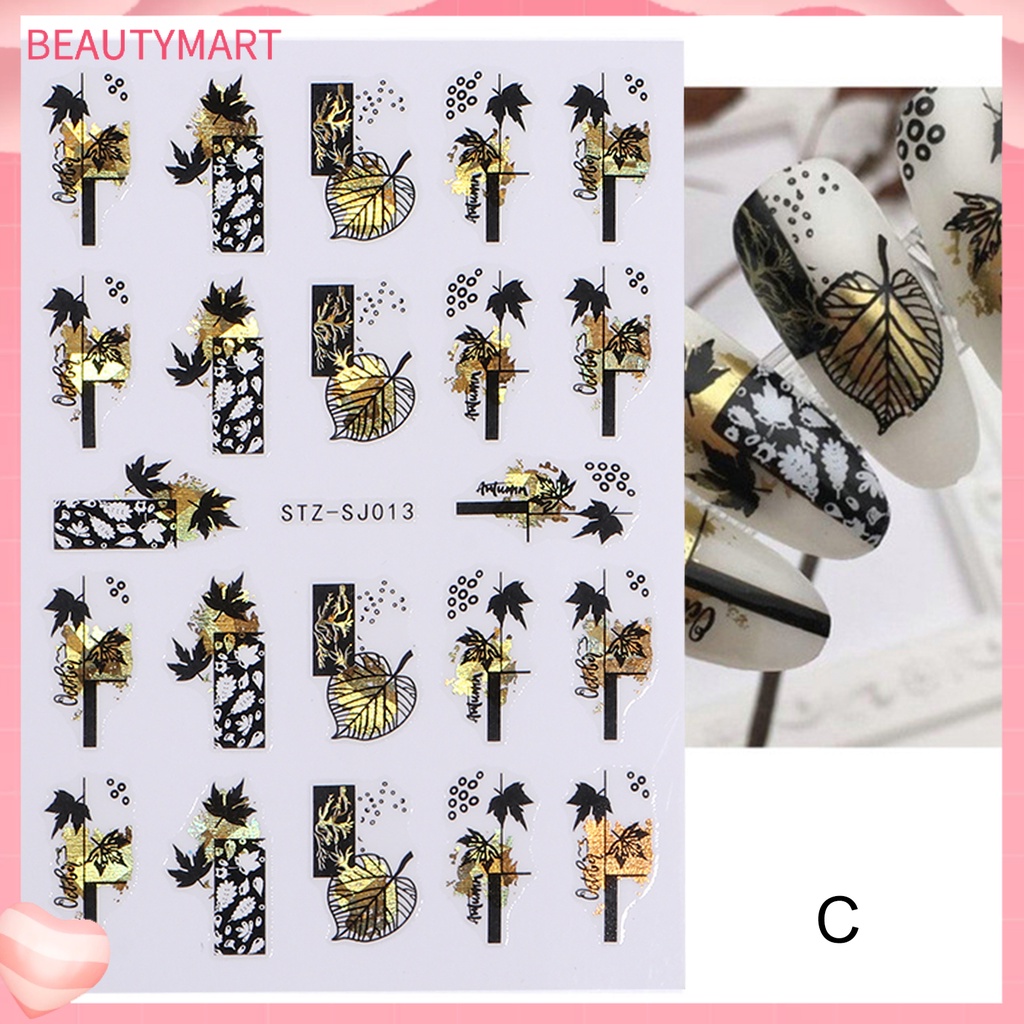 [beautymart] Miếng Dán Móng Tay Tự Dính Siêu Mỏng Họa Tiết Tinh Tế Tự Dính Mạnh Dễ Sử Dụng DIY