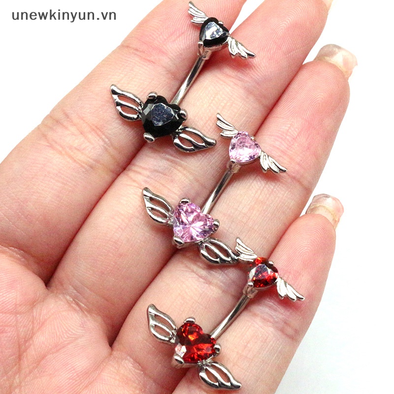 Khuyên Rốn Bằng Thép Không Gỉ Hình Trái Tim Thời Trang Dành Cho Nữ