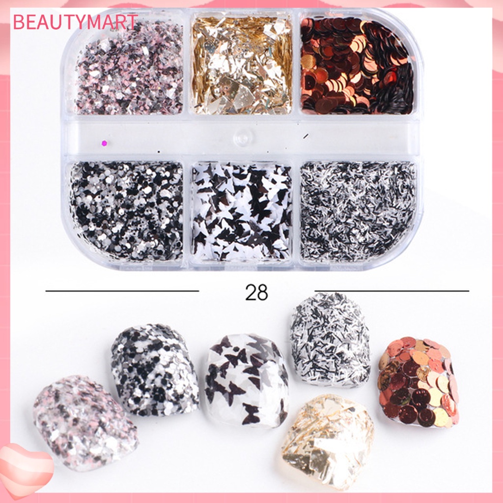 1 Hộp Lá Nhôm Phản Quang Lấp Lánh Sang Trọng Dùng Trang Trí Móng Tay