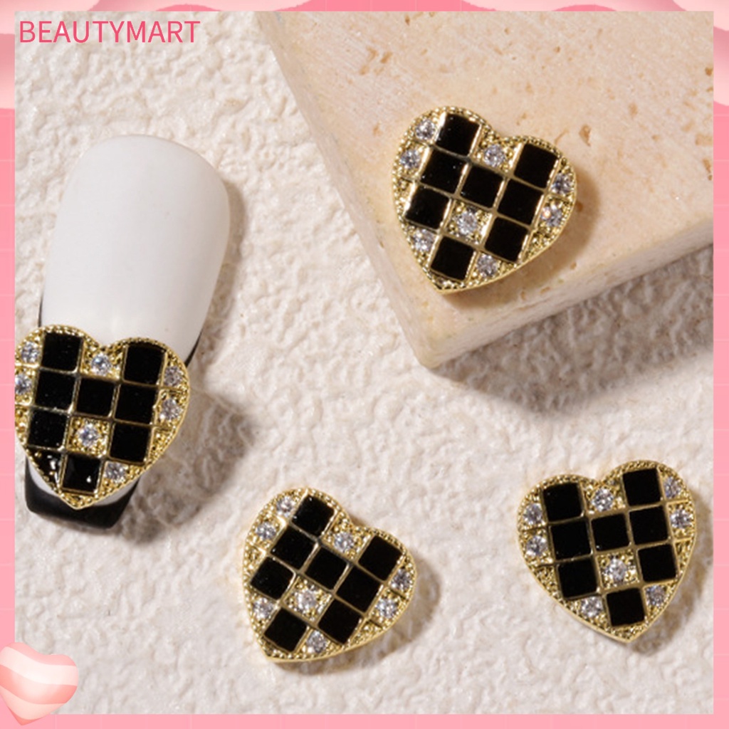 Phụ Kiện Trang Trí Móng Tay Nghệ Thuật Hình Gấu Nơ Trái Tim Dễ Thương Bắt Mắt