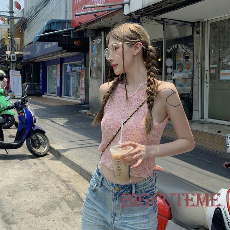 Áo Croptop Hai Dây Ôm Dáng Họa Tiết Kẻ Sọc Nhiều Màu Thời Trang Mùa Hè Cho Nữ