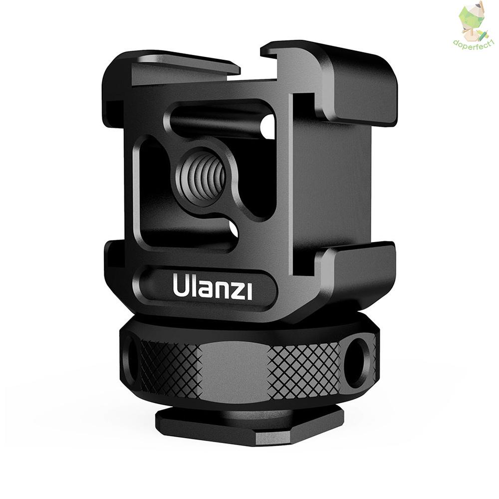 Ulanzi Triple Cold Shoe Mount Adapter Aluminum Alloy with 3 Cold Shoe Dual 1/4 Thread for Camera Extension Microphone LE   Came-6.5