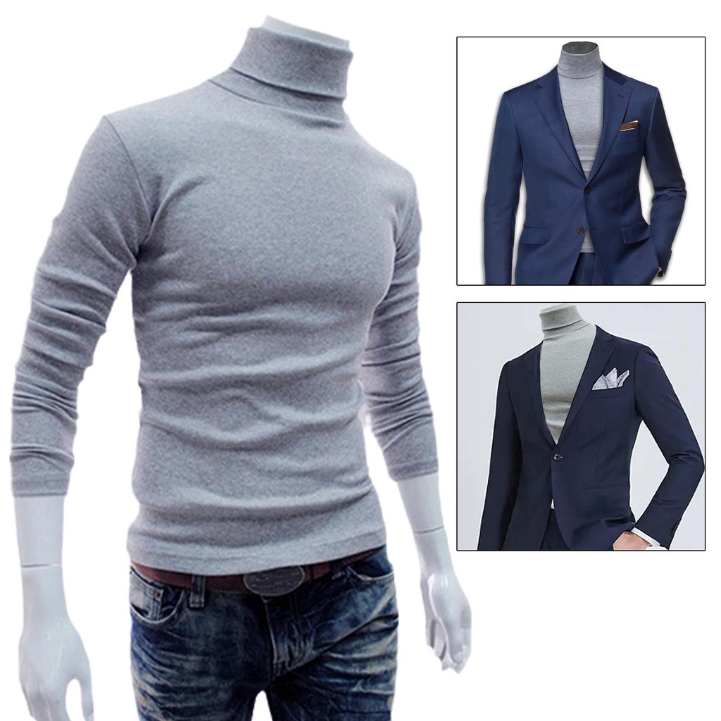 Áo Sweater Đen Cổ Lọ Cho Nam Y9A1