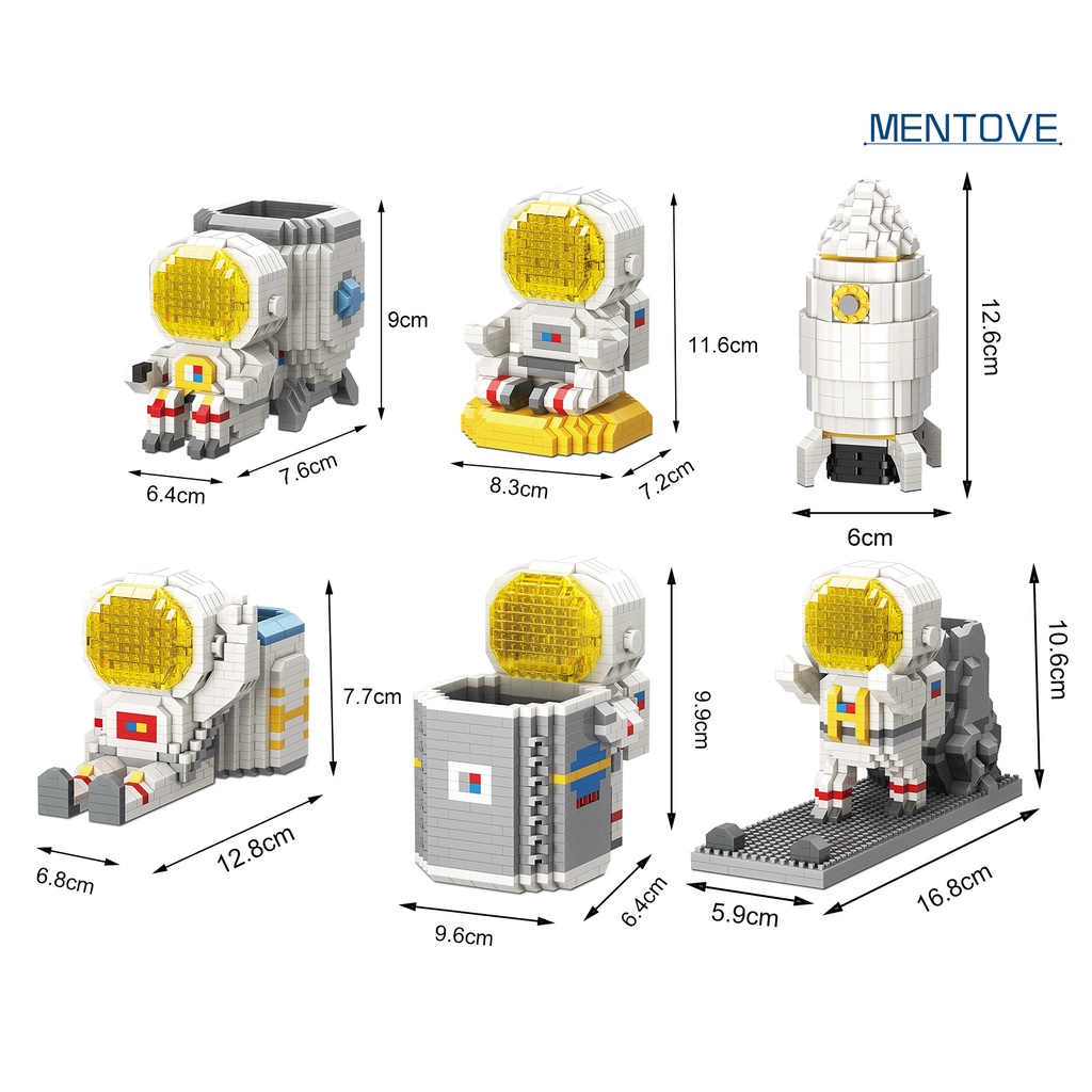 1 Bộ Đồ Chơi Lắp Ráp Phi Hành Gia Mini Màu Sắc Tươi Sáng Cho Bé