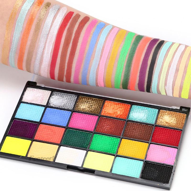 Bộ Màu Vẽ Mặt Và Cơ Thể Fenteer1 Kèm Cọ Cho Bé Hóa Trang Halloween