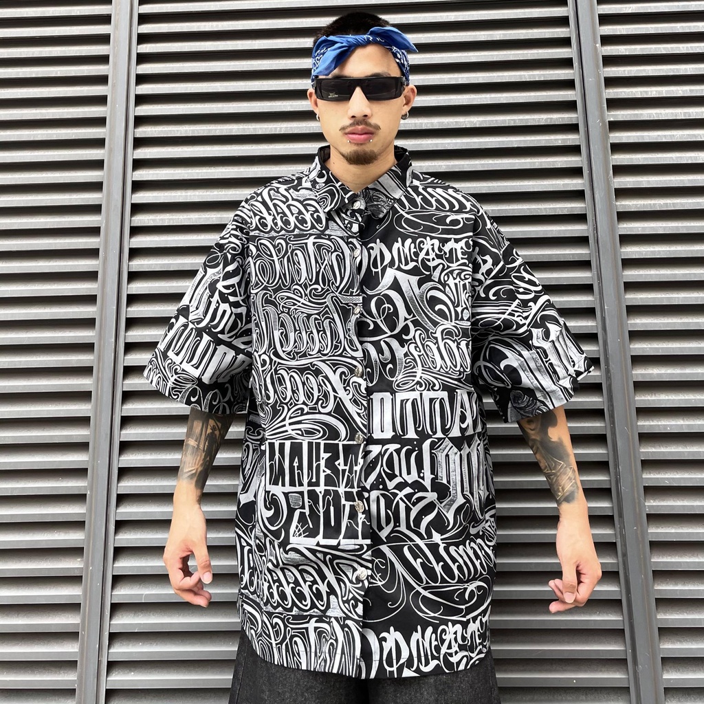 Áo Thun Tay Ngắn In Hoa Kiểu Hip-Hop Đường Phố Cá Tính