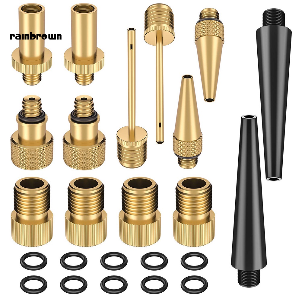 Set 14 Đầu Nối Van Bơm Hơi SV AV Kèm 10 Vòng Niêm Phong