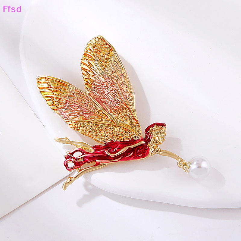 {Ffsd} Trâm Cài Áo Khoác Hóa Trang Thiên Thần Ánh Ngọc Trai Gradient Thời Trang Cho Nữ