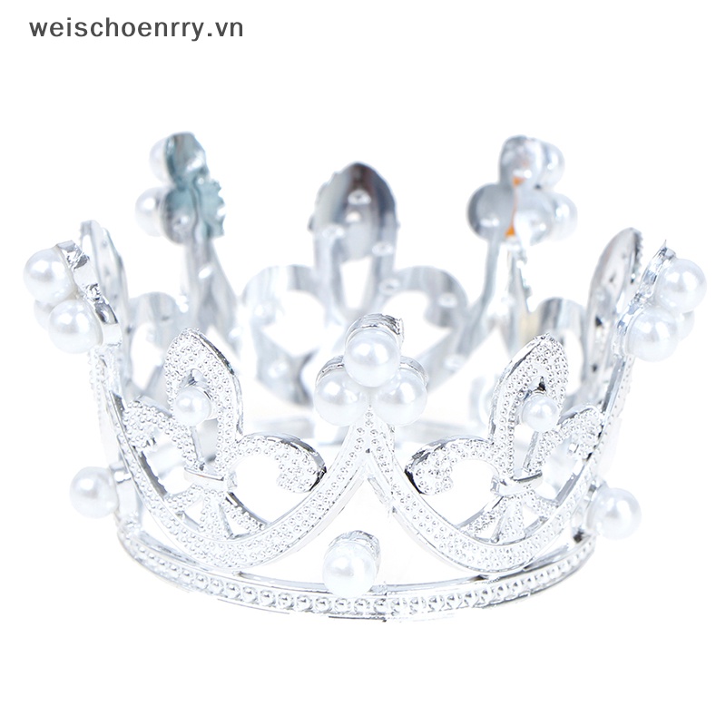 1 Phụ Kiện Cài Tóc Hình Vương Miện Mini Đính Ngọc Trai Cho Bé Gái
