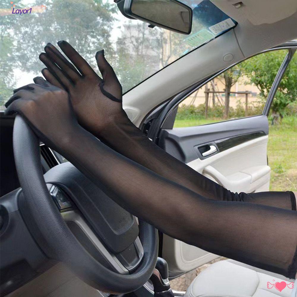 Găng Tay Lái Xe Siêu Mỏng LAYOR1 UV Màu Đen Quyến Rũ Co Giãn Chống Tia UV LAYOR1