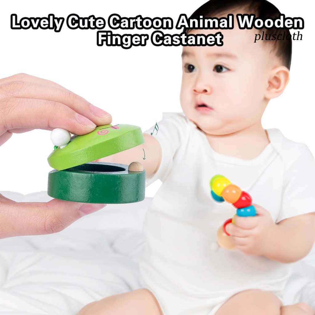 Bộ Nhạc Cụ Castanet Bằng Gỗ Hình Hoạt Hình Nhiều Màu Sắc Cho Trẻ Em