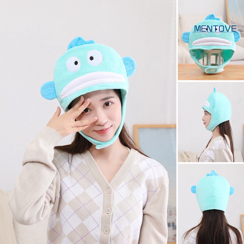 Mũ Trùm Đầu Mềm Mại Thêu Hình Đôi Mắt Cá Hóa Trang Halloween