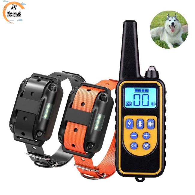 Vòng Cổ Huấn Luyện Chó Điện Tử 800m Có Thể Sạc Lại Màn Hình Lcd Chống Thấm Nước