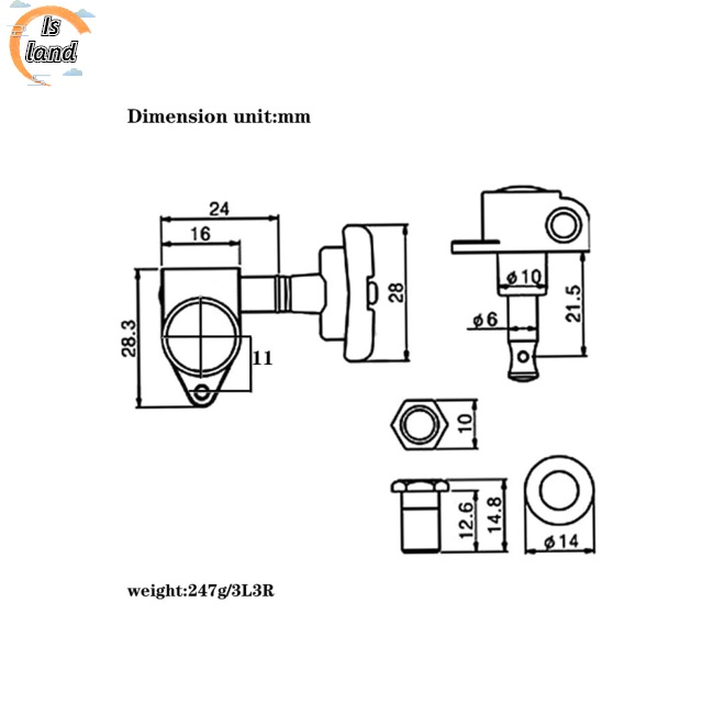 Dụng Cụ Chỉnh Dây Đàn Guitar Điện 3R 3L Kèm Vòng Đệm Vít Chuyên Dụng