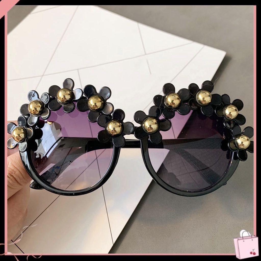 Kính Mát Tròn Chống Tia UV Bằng Nhựa Resin Hình Hoa